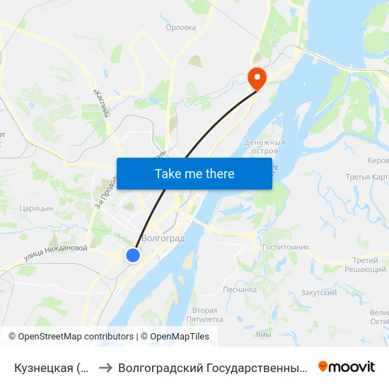 Кузнецкая (Ул. Елецкая) to Волгоградский Государственный Технический Университет map