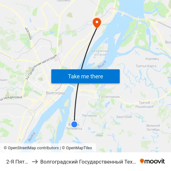 2-Я Пятилетка to Волгоградский Государственный Технический Университет map