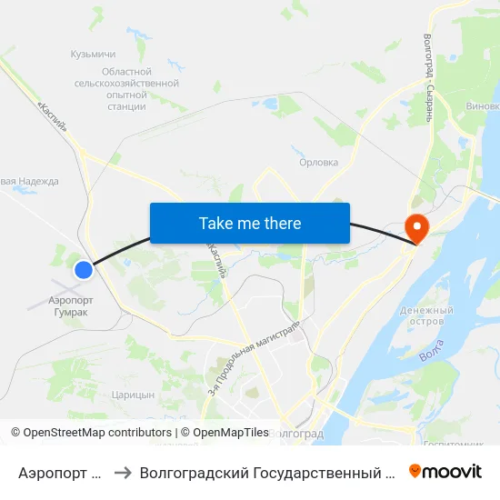 Аэропорт Волгоград to Волгоградский Государственный Технический Университет map