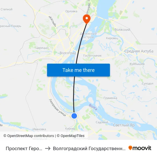 Проспект Героев Сталинграда to Волгоградский Государственный Технический Университет map