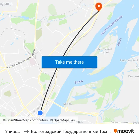 Университет to Волгоградский Государственный Технический Университет map