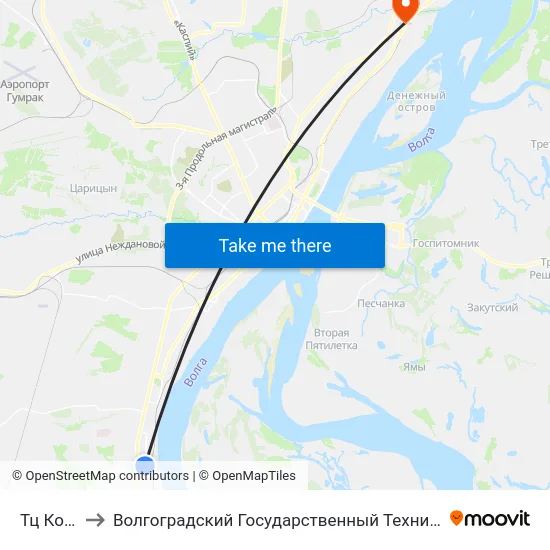 Тц Космос to Волгоградский Государственный Технический Университет map