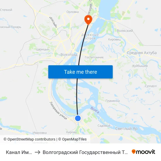 Канал Им. Ленина to Волгоградский Государственный Технический Университет map