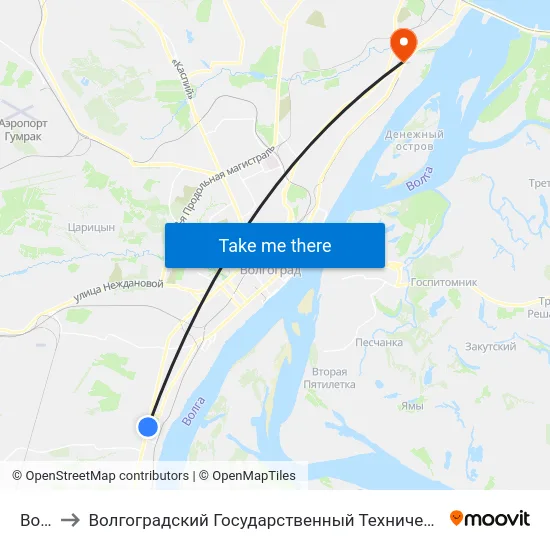 Волгу to Волгоградский Государственный Технический Университет map