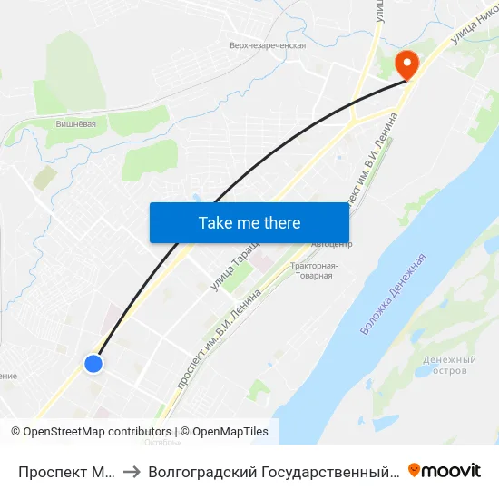 Проспект Металлургов to Волгоградский Государственный Технический Университет map