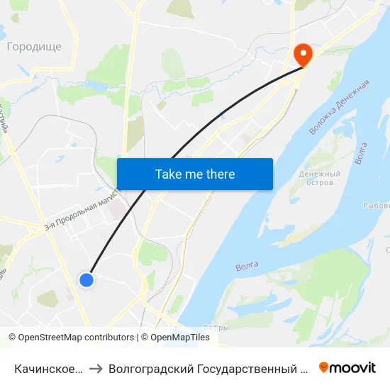 Качинское Училище to Волгоградский Государственный Технический Университет map