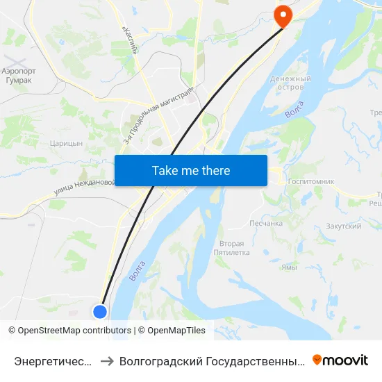 Энергетический Колледж to Волгоградский Государственный Технический Университет map