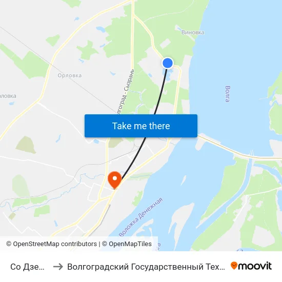 Со Дзержинец to Волгоградский Государственный Технический Университет map