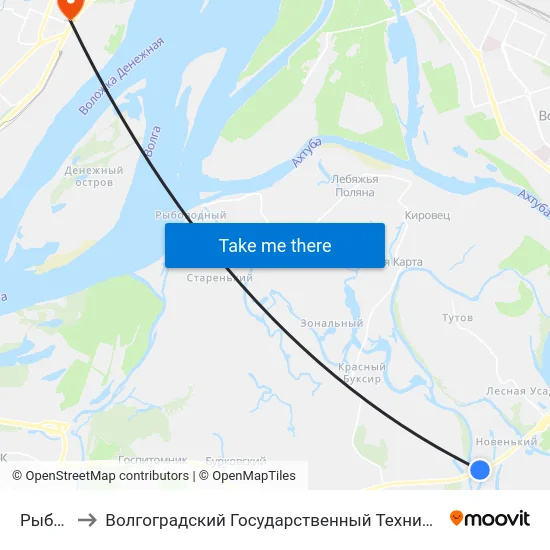 Рыбачий to Волгоградский Государственный Технический Университет map