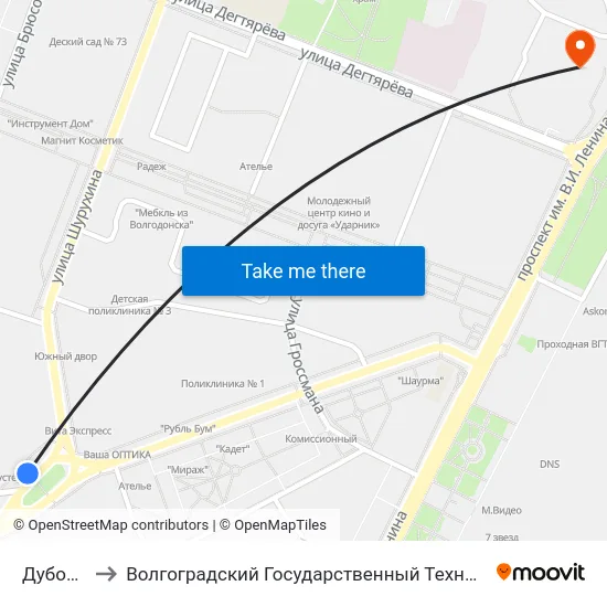 Дубовская to Волгоградский Государственный Технический Университет map