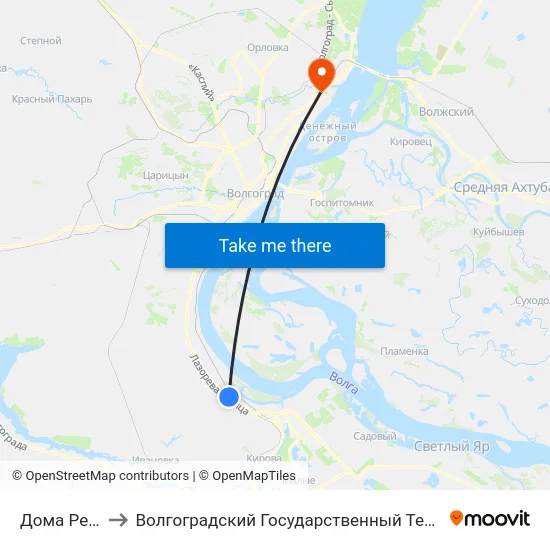 Дома Речников to Волгоградский Государственный Технический Университет map