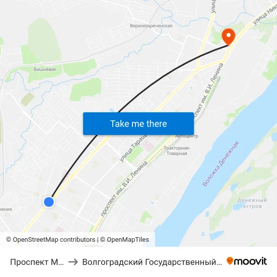 Проспект Металлургов to Волгоградский Государственный Технический Университет map