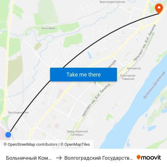 Больничный Комплекс (По Требованию) to Волгоградский Государственный Технический Университет map
