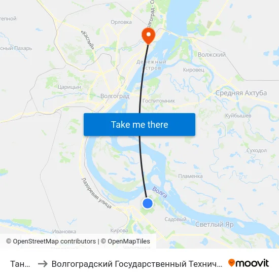 Танеева to Волгоградский Государственный Технический Университет map