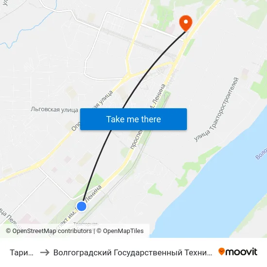 Тарифная to Волгоградский Государственный Технический Университет map