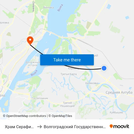 Храм Серафима Саровского to Волгоградский Государственный Технический Университет map