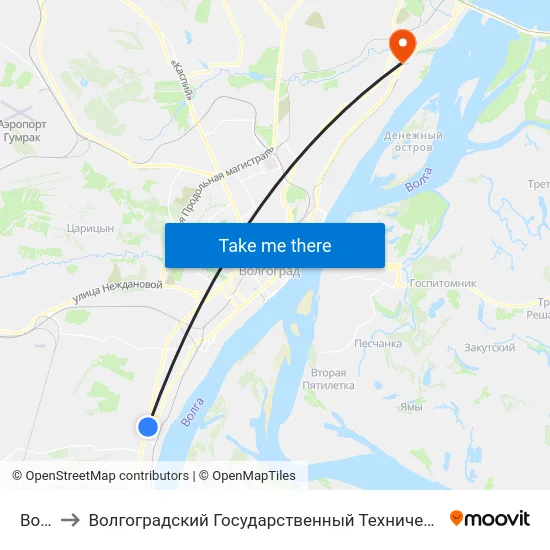 Волгу to Волгоградский Государственный Технический Университет map