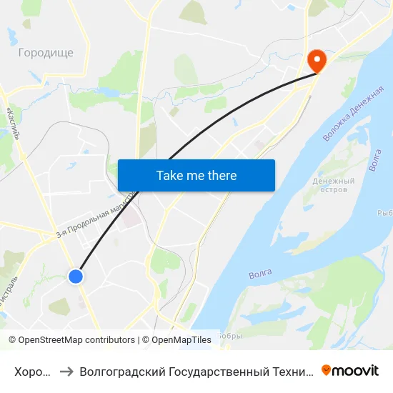 Хорошева to Волгоградский Государственный Технический Университет map