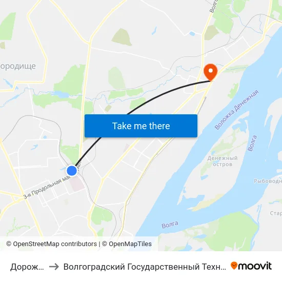 Дорожников to Волгоградский Государственный Технический Университет map