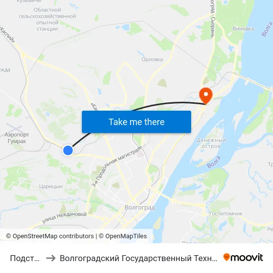 Подстанция to Волгоградский Государственный Технический Университет map