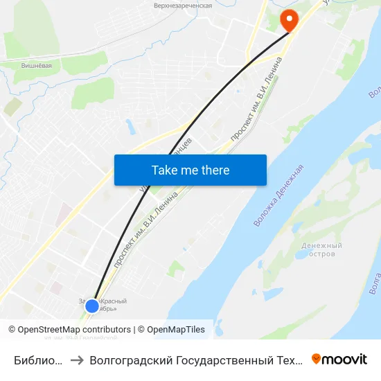 Библиотечная to Волгоградский Государственный Технический Университет map