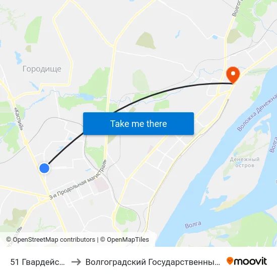 51 Гвардейской Дивизии to Волгоградский Государственный Технический Университет map