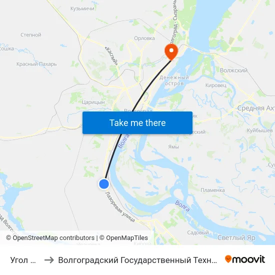 Угол Парка to Волгоградский Государственный Технический Университет map