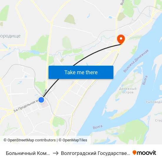 Больничный Комплекс (Ул. Землячки) to Волгоградский Государственный Технический Университет map