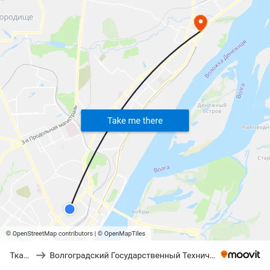 Ткачёва to Волгоградский Государственный Технический Университет map