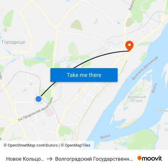 Новое Кольцо (Жилгородок) to Волгоградский Государственный Технический Университет map