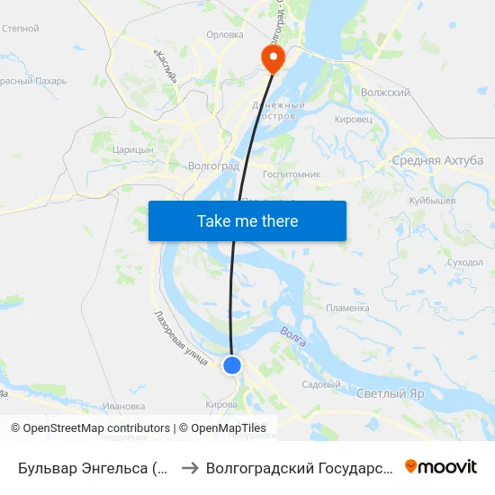 Бульвар Энгельса (Бульвар Фридриха Энгельса) to Волгоградский Государственный Технический Университет map