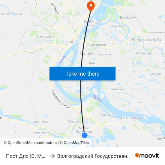 Пост Дпс (С. Малые Чапурники) to Волгоградский Государственный Технический Университет map