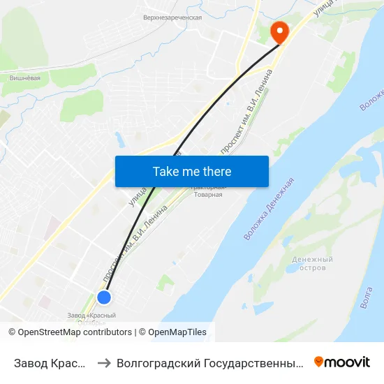 Завод Красный Октябрь to Волгоградский Государственный Технический Университет map
