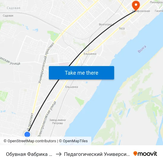 Обувная Фабрика (Б) to Педагогический Университет map