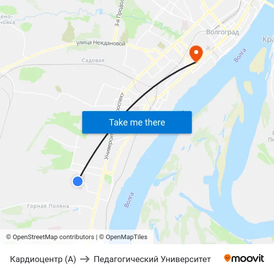 Кардиоцентр (А) to Педагогический Университет map
