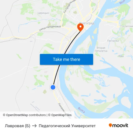 Лавровая (Б) to Педагогический Университет map