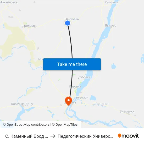 С. Каменный Брод (А) to Педагогический Университет map