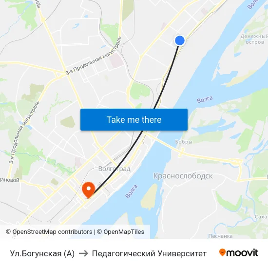 Ул.Богунская (А) to Педагогический Университет map