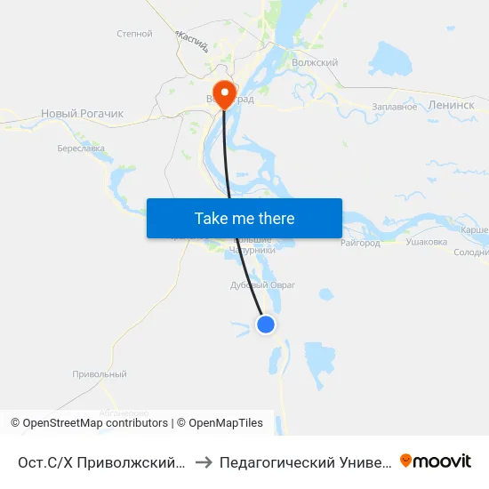 Ост.С/Х Приволжский Тр. (А) to Педагогический Университет map