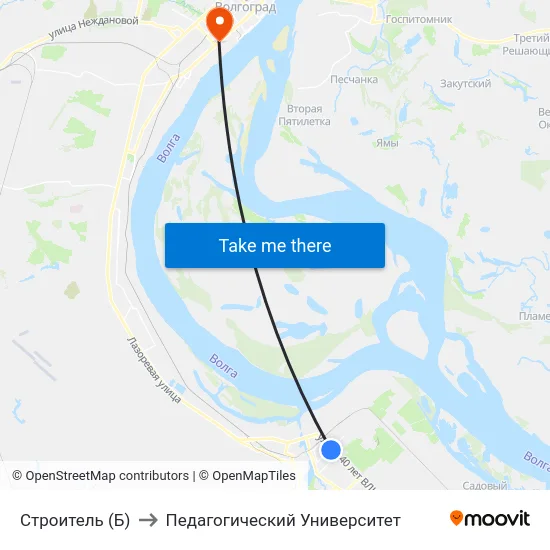 Строитель (Б) to Педагогический Университет map