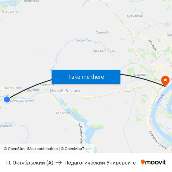 П. Октябрьский (А) to Педагогический Университет map