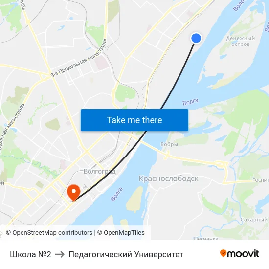Школа №2 to Педагогический Университет map