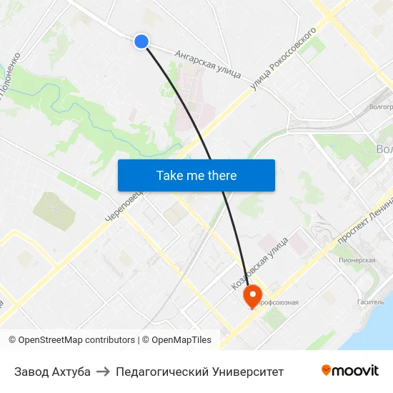 Завод Ахтуба to Педагогический Университет map