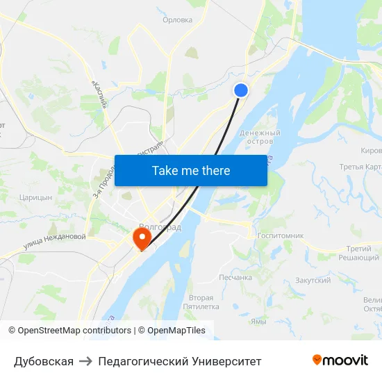 Дубовская to Педагогический Университет map