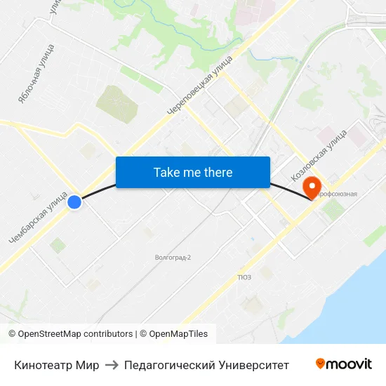 Кинотеатр Мир to Педагогический Университет map