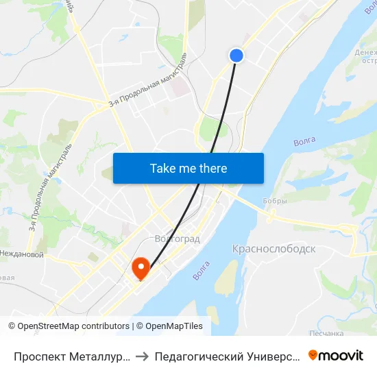 Проспект Металлургов to Педагогический Университет map