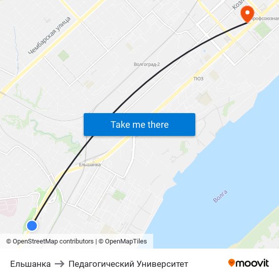 Ельшанка to Педагогический Университет map