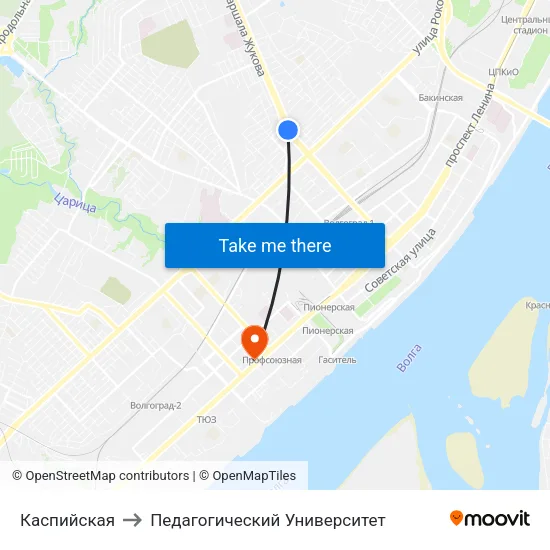 Каспийская to Педагогический Университет map