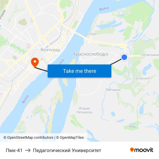 Пмк-41 to Педагогический Университет map