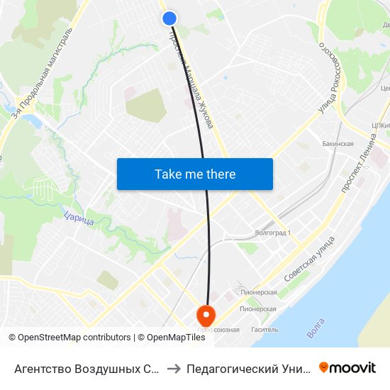 Агентство Воздушных Сообщений to Педагогический Университет map